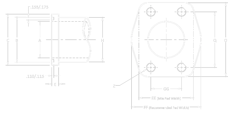 spec SAE J514C 4-Bolt Flange Specification